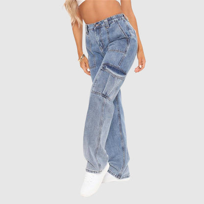 Jeans Elastische Taille Cargobroek