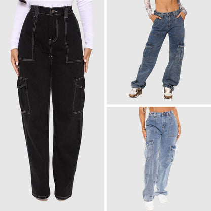Jeans Elastische Taille Cargobroek