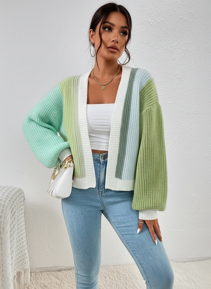 Kleurrijk dames vest met colourblock design – Mirelle