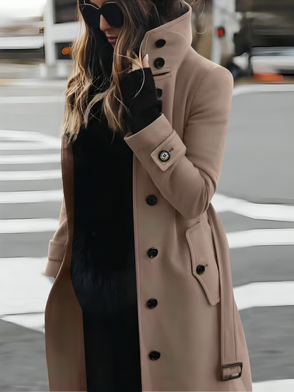 Lange dames trenchcoat met ceintuur - Sandra