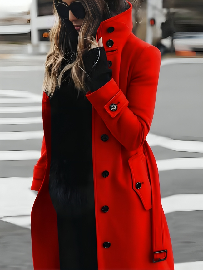 Lange dames trenchcoat met ceintuur - Sandra