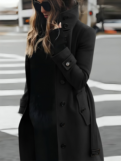 Lange dames trenchcoat met ceintuur - Sandra