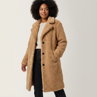 Lange oversized teddy jas voor dames - Doris
