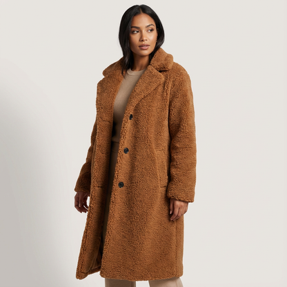 Lange oversized teddy jas voor dames - Doris