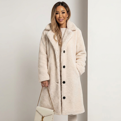 Lange oversized teddy jas voor dames - Doris