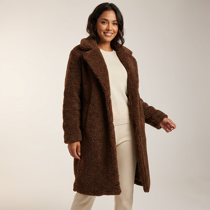 Lange oversized teddy jas voor dames - Doris