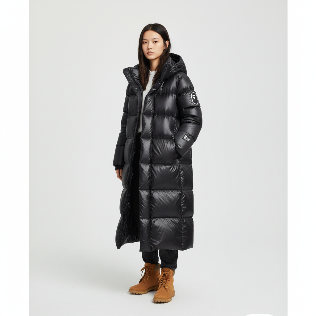Lange warme winterjas voor dames