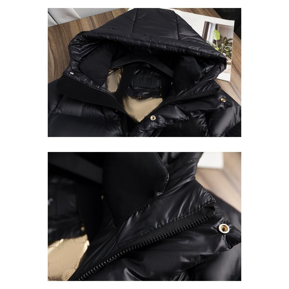 Lange warme winterjas voor dames