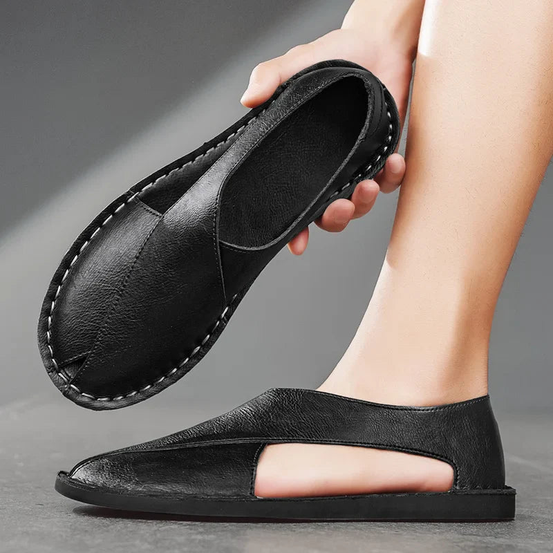 Leren Crossover Sandalen voor Casual en Elegante Zomerlook
