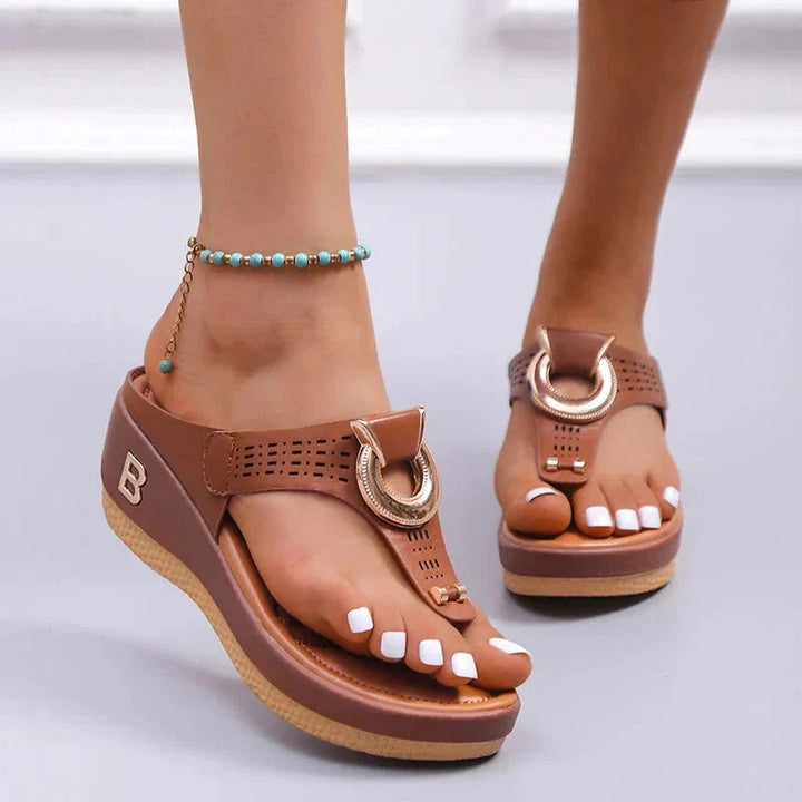 Leren Zomer Sandalen met Gemiddelde Hakhoogte van 3 tot 5 cm