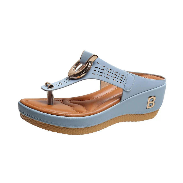 Leren Zomer Sandalen met Gemiddelde Hakhoogte van 3 tot 5 cm