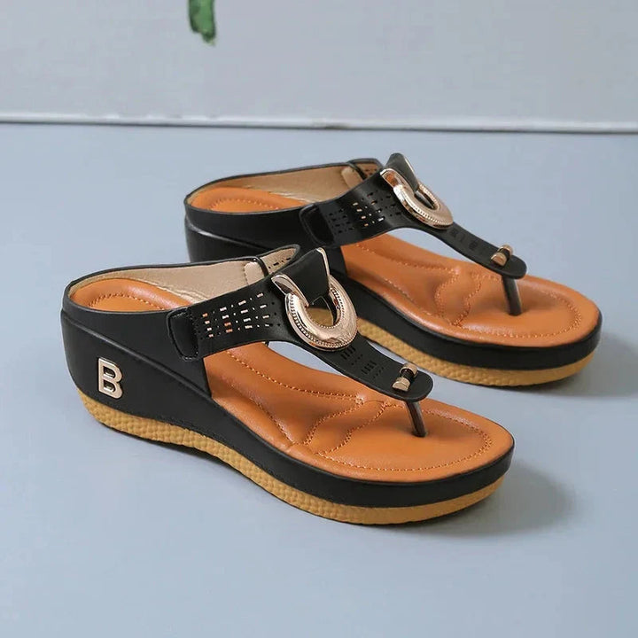 Leren Zomer Sandalen met Gemiddelde Hakhoogte van 3 tot 5 cm