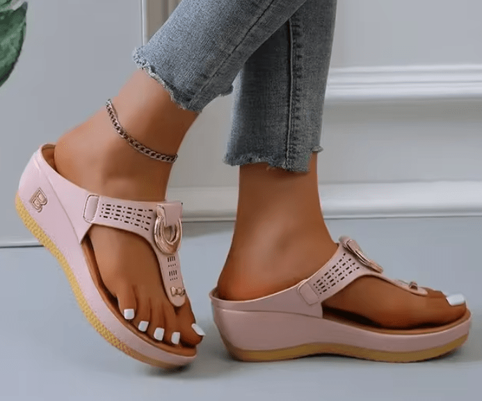 Leren Zomer Sandalen met Gemiddelde Hakhoogte van 3 tot 5 cm