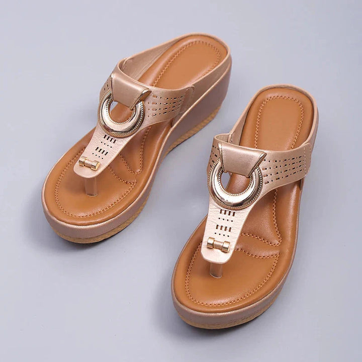 Leren Zomer Sandalen met Gemiddelde Hakhoogte van 3 tot 5 cm