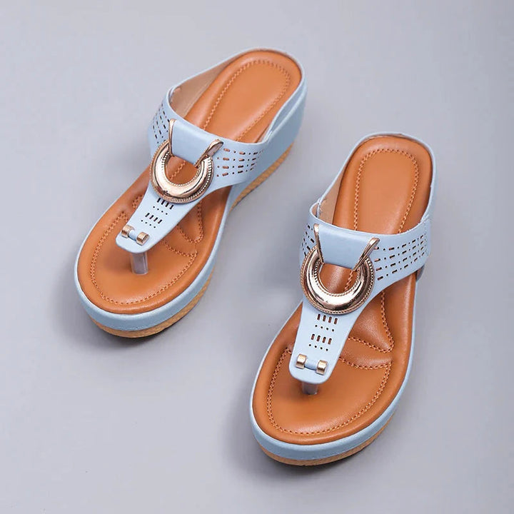 Leren Zomer Sandalen met Gemiddelde Hakhoogte van 3 tot 5 cm