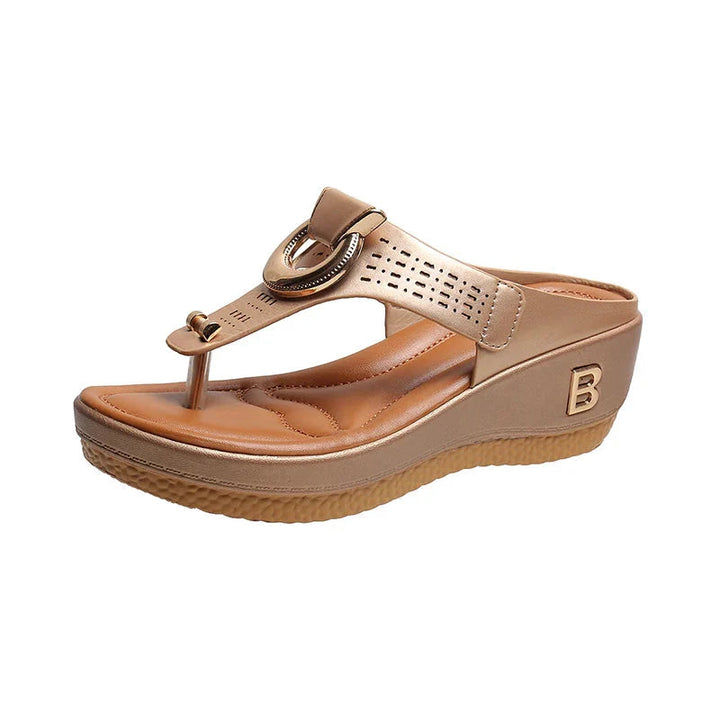 Leren Zomer Sandalen met Gemiddelde Hakhoogte van 3 tot 5 cm