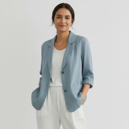 Linnen dames blazer met relaxed fit - Lena