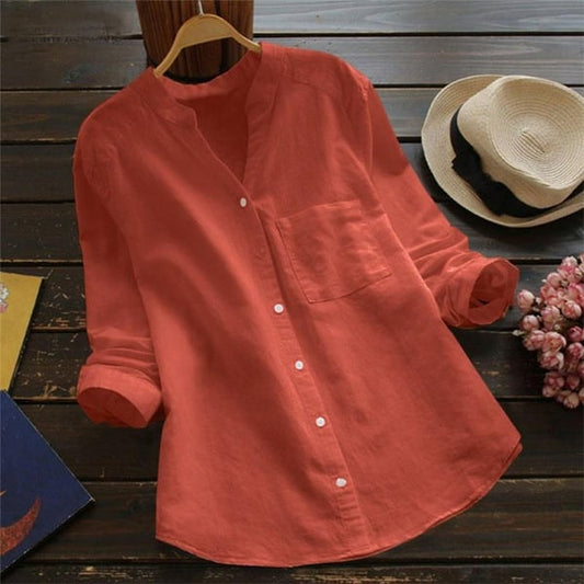 Luchtige casual damesblouse van zacht katoen