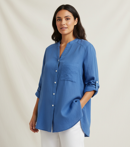 Luchtige casual damesblouse van zacht katoen