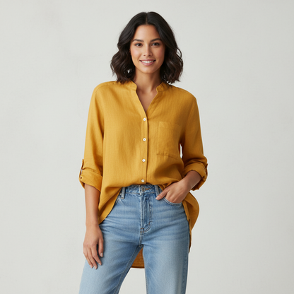 Luchtige casual damesblouse van zacht katoen