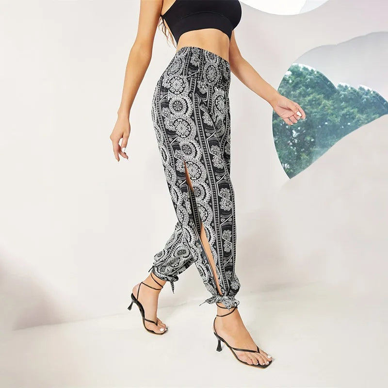 Luchtige dames broek met elegante split – Savannah