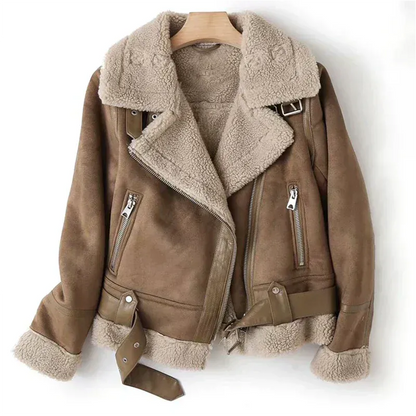 Luxe Teddy Biker Jacket voor Dames