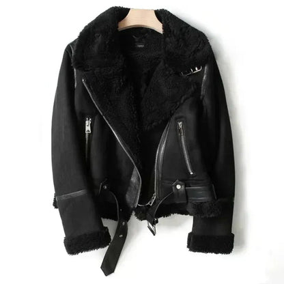 Luxe Teddy Biker Jacket voor Dames
