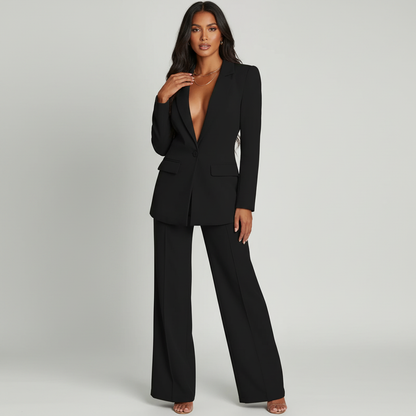 Luxe dames blazer- en pantalonset met moderne pasvorm