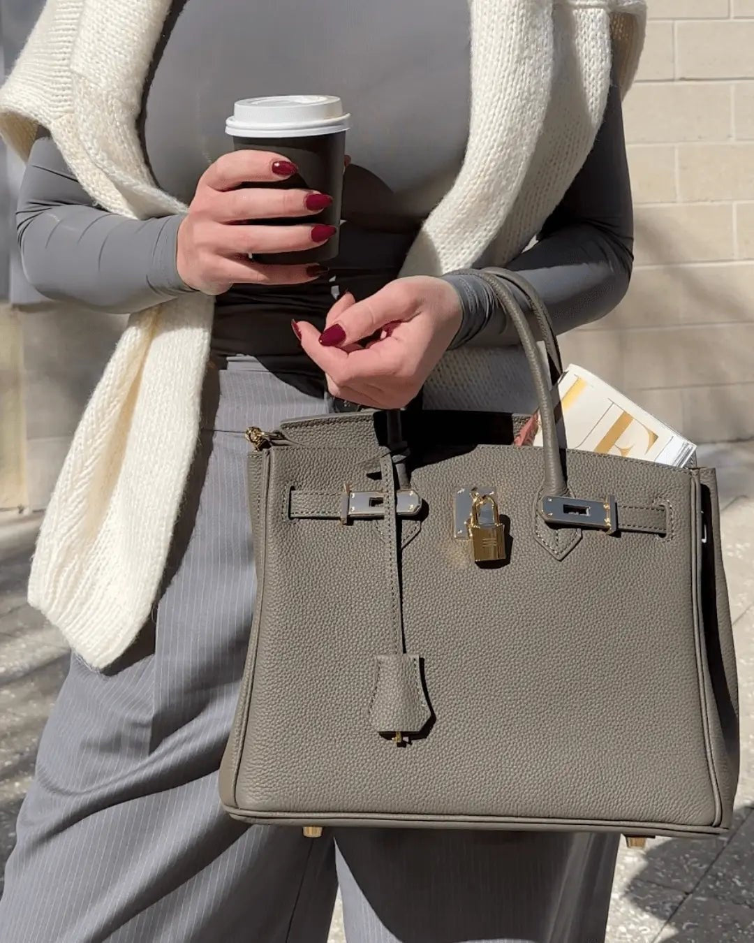 Luxe dameshandtas van leer met elegante sluiting