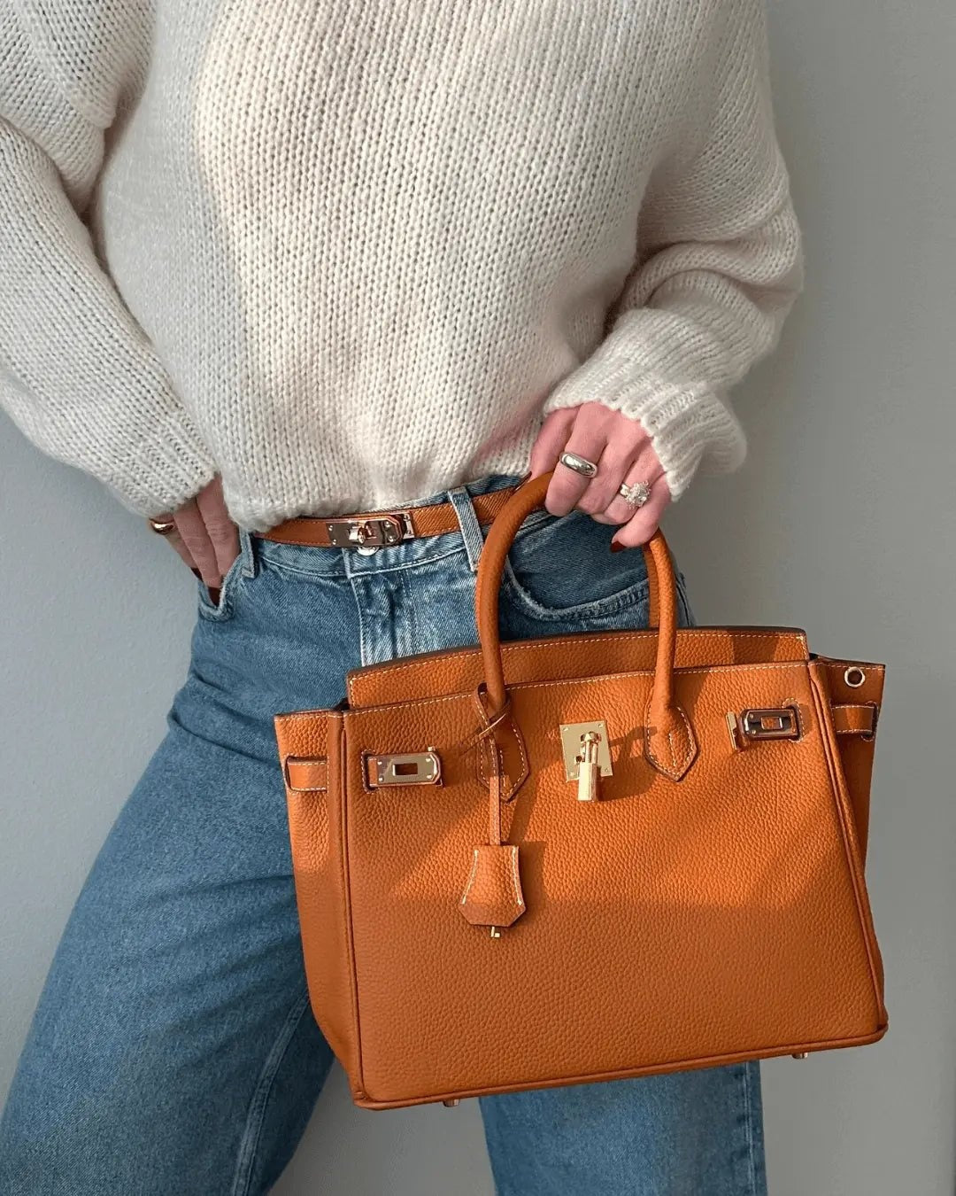 Luxe dameshandtas van leer met elegante sluiting