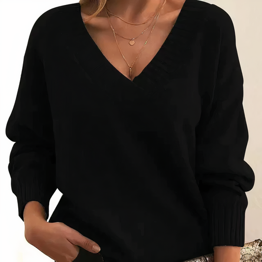Luxe damestrui met V-hals – zachte en warme premium sweater