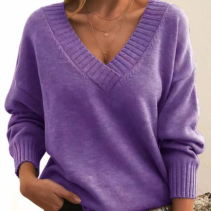 Luxe damestrui met V-hals – zachte en warme premium sweater