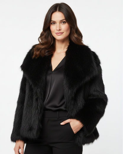 Luxe faux fur dames jas – Aafje