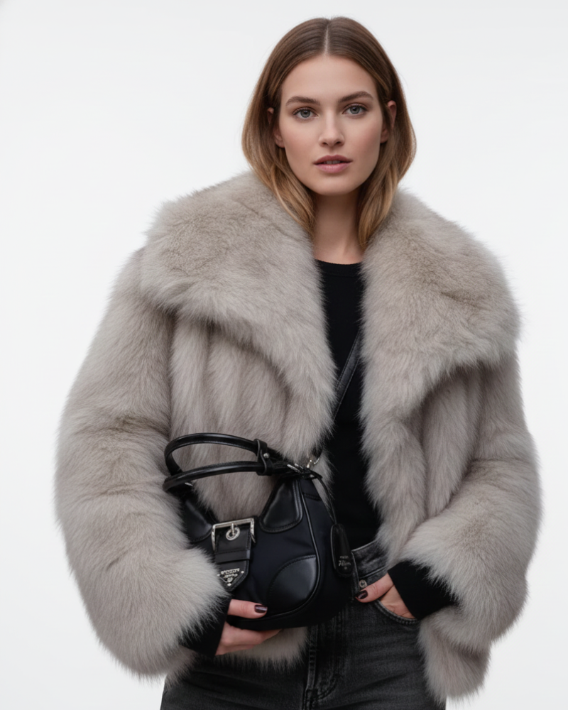 Luxe faux fur dames jas – Aafje