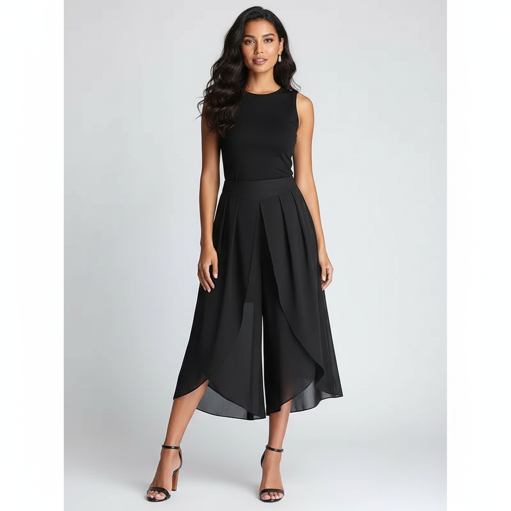 Luxe geplooide midi culotte – Élise