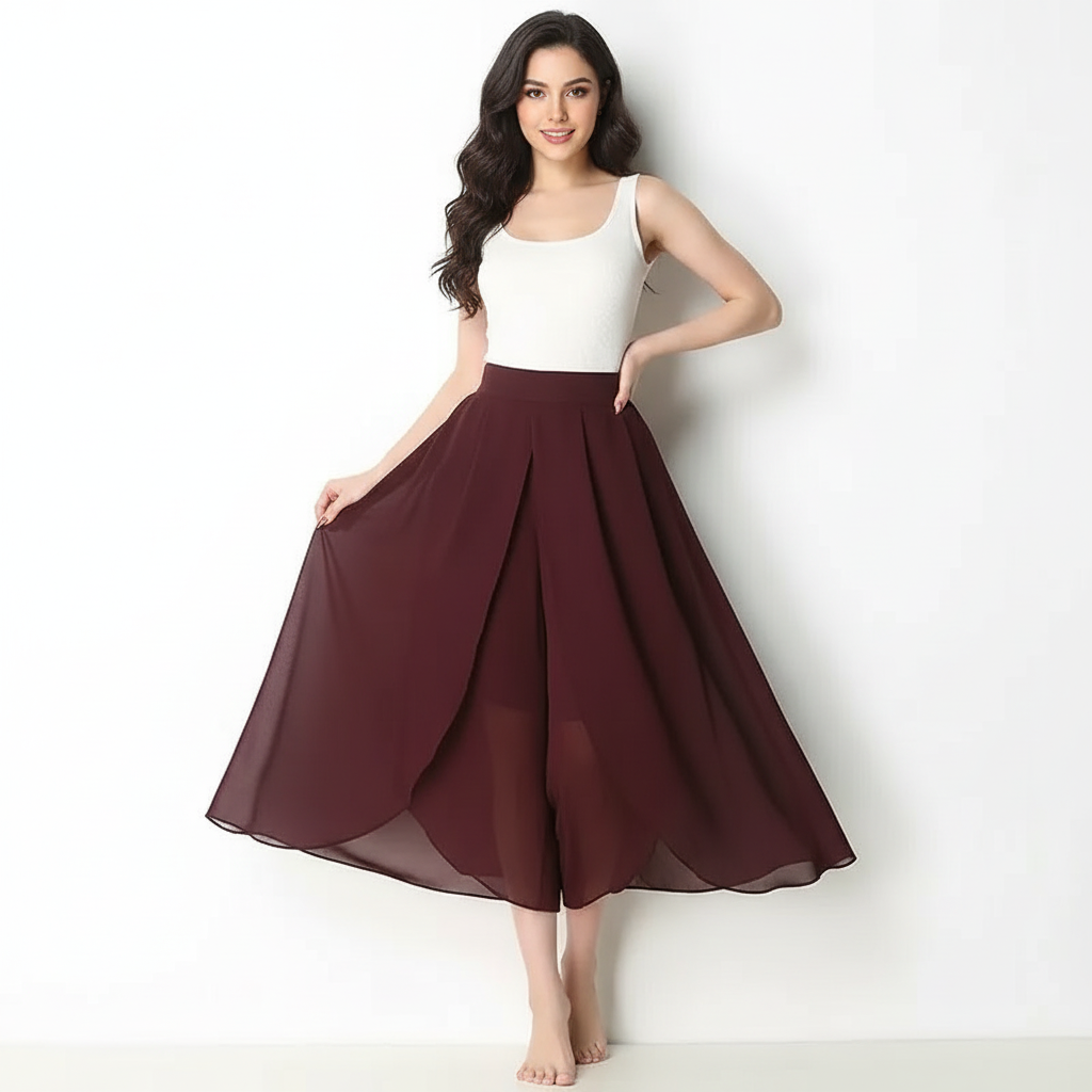 Luxe geplooide midi culotte – Élise