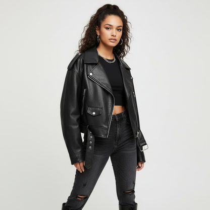 Luxe korte bikerjas voor dames