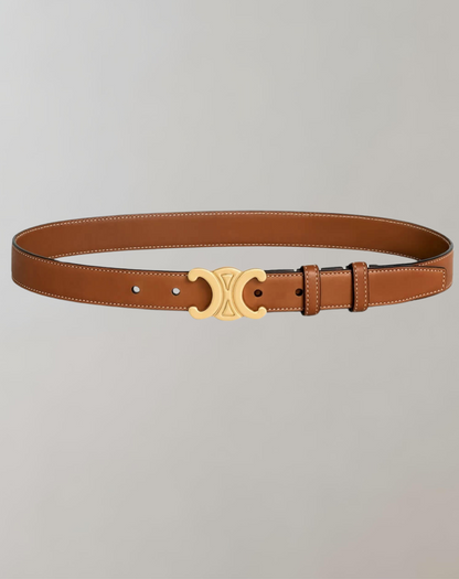 Luxe minimalistische damesriem met gouden gesp