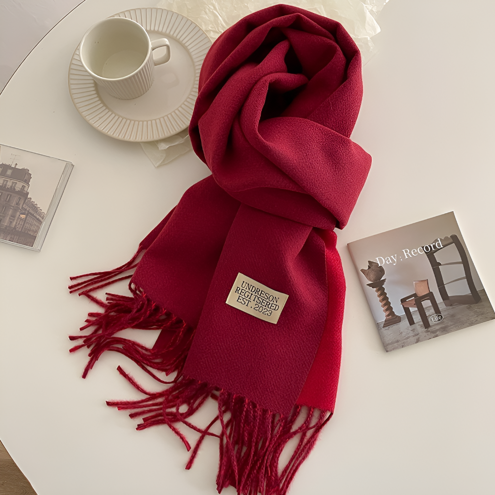 Luxe winter sjaal van wolmix met franjes