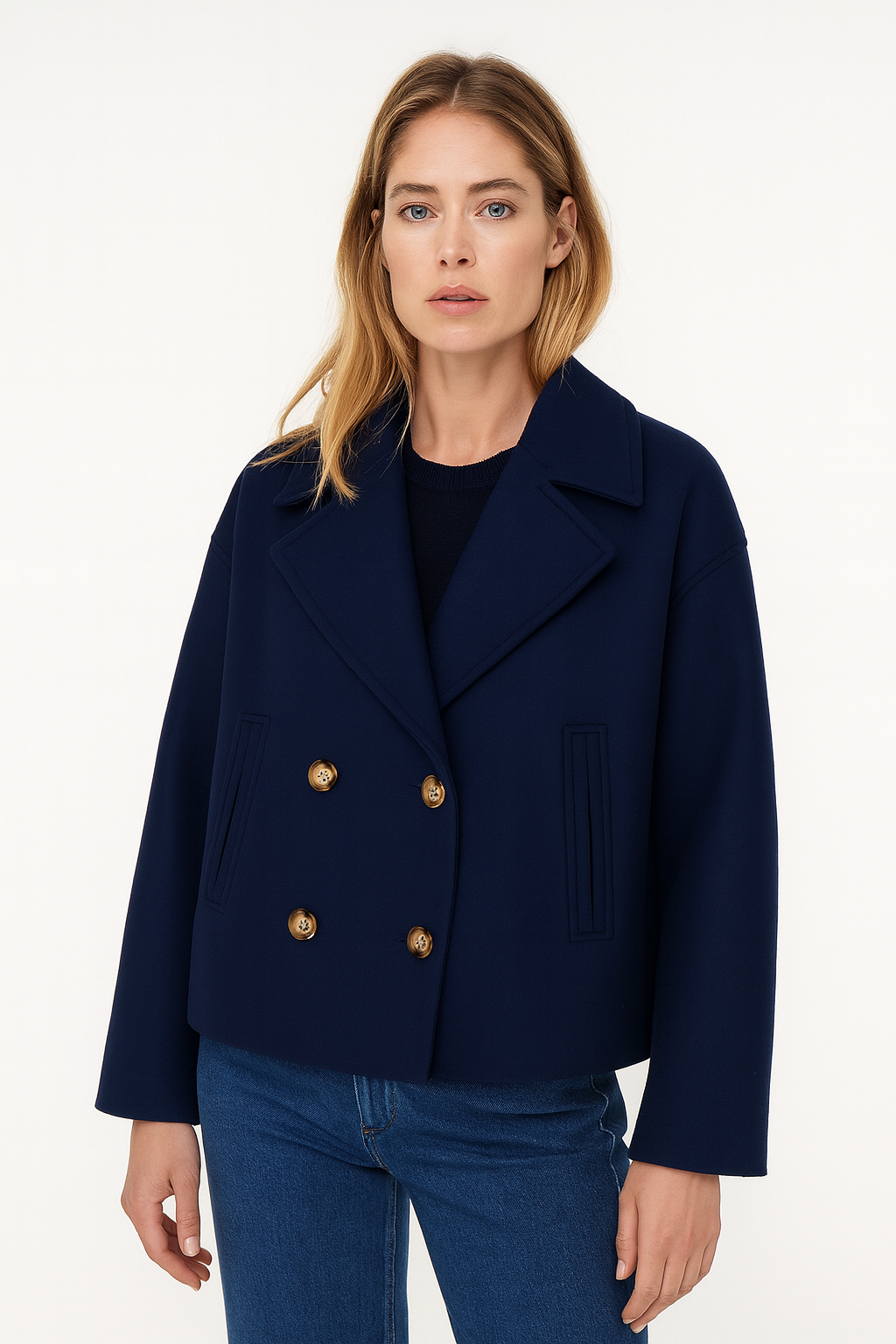 Maris Winterse Wolmix Cropped Coat