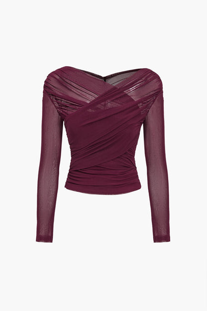 Mesh top met lange mouwen voor dames – Fern