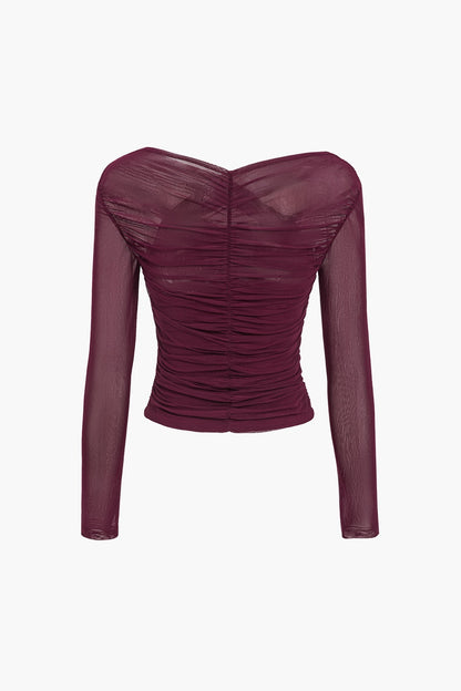 Mesh top met lange mouwen voor dames – Fern