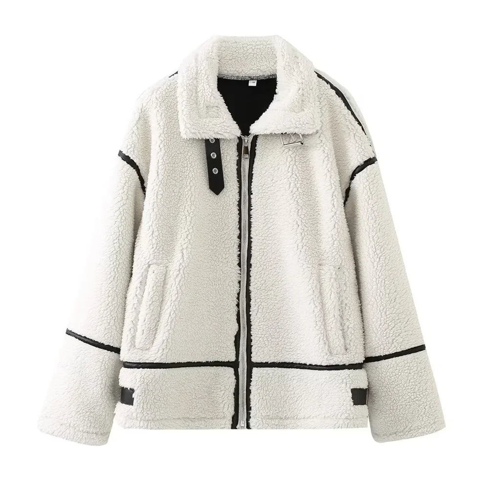 Elvara Aviator Jas Dames Teddy Gevoerd Oversized Winterjas