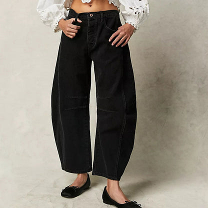 Milena | Spijkerbroek jeans met wijde pijpen en een lage taille