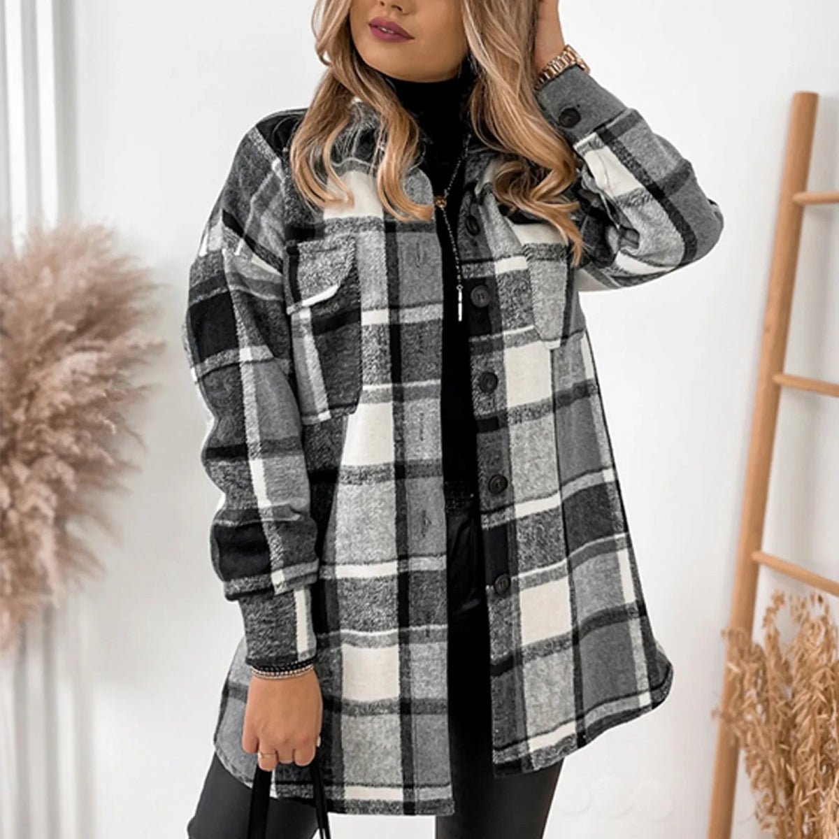 Minerva | Stijlvolle geruite Blazer Jas