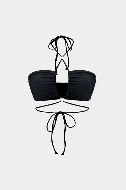 Mira Bikini Set | Drie-delig met Wikkelband en Pareldetails