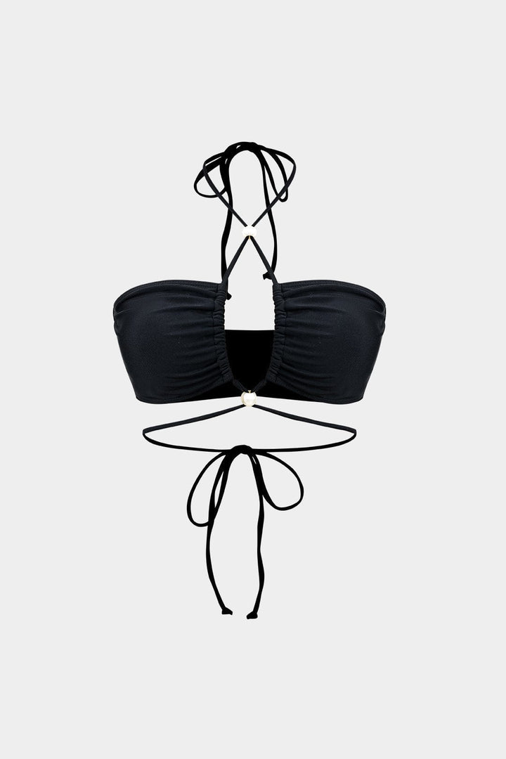 Mira Bikini Set | Drie-delig met Wikkelband en Pareldetails