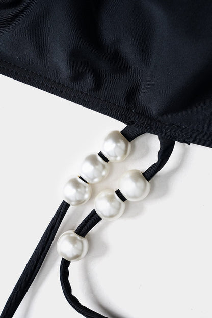 Mira Bikini Set | Drie-delig met Wikkelband en Pareldetails