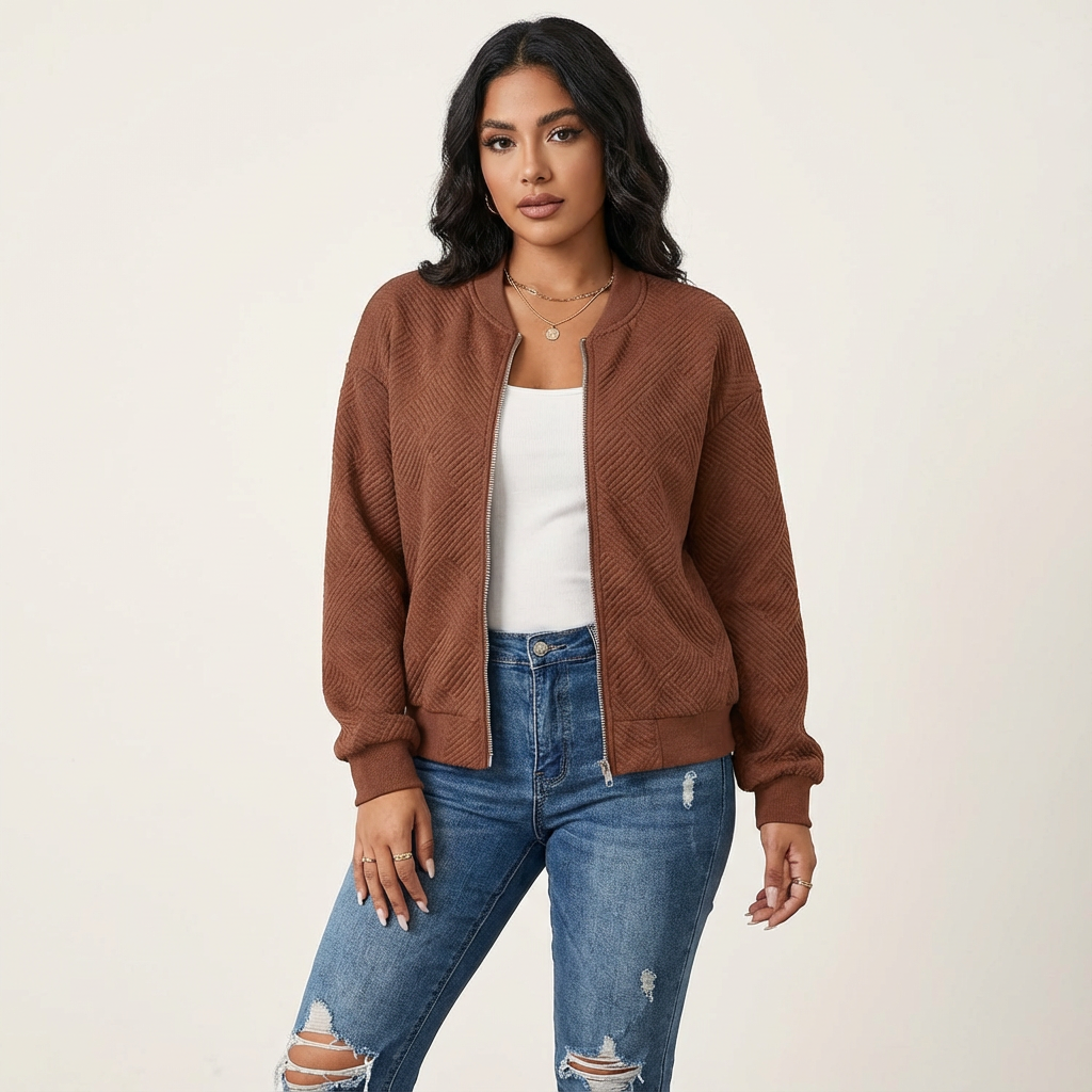 Moderne dames cardigan met structuur