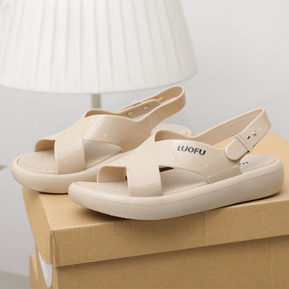 Modieuze Dames Slippers met Gesp en Open Teen van Jelly